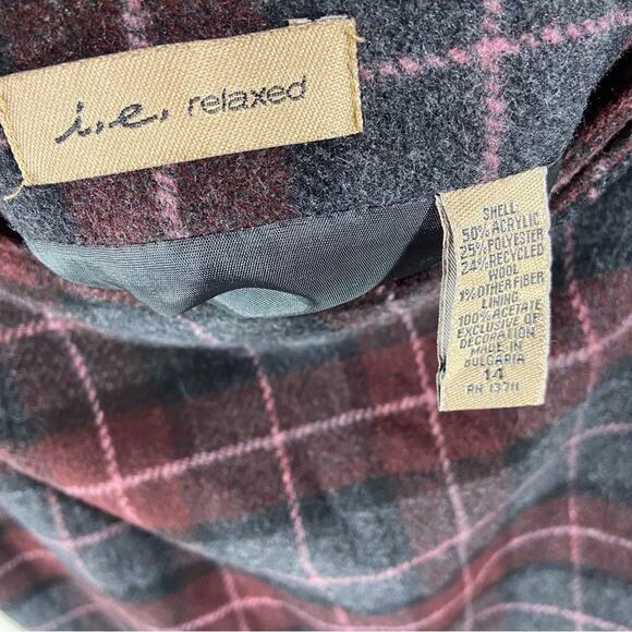 y2k VTG I.E. Relaxed women wool skiry 14 Plaid Mini academia tweed whimsigoth - Picture 4 of 6